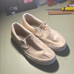 Vans Cream/White Sneakers Slip-On